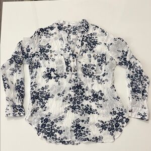 Eden & Olivia Navy Floral Blouse Size S